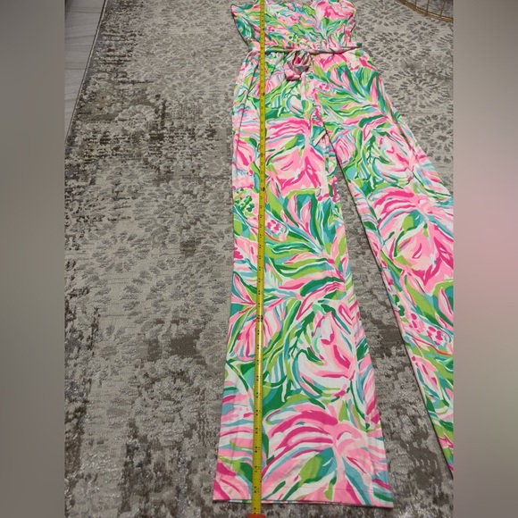 Lilly Pulitzer Pink and Green Tropical Jumpsuit - Picture 4 of 6